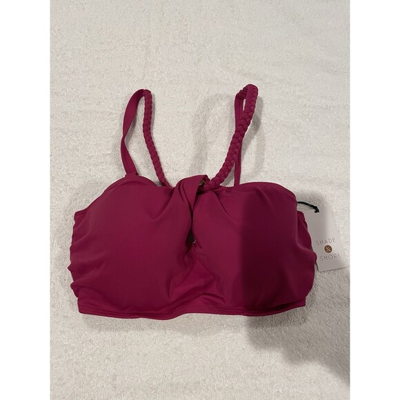 Shade & Shore Women's Size 34C Braided Strap Bikini Top Purple NEW Top Only - Picture 1 of 9